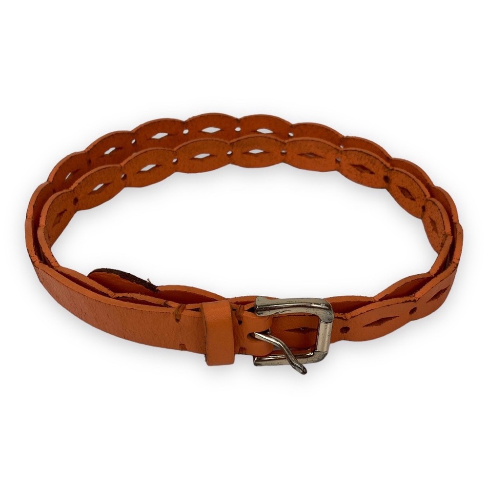 Lands End Women's Perforated Orange Belt M/L